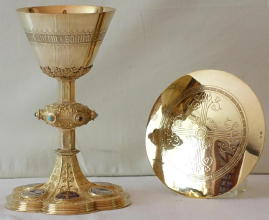 Solid silver gilt antique Gothic Chalice